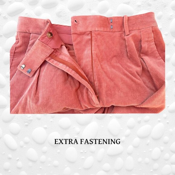 🧡 Banana Republic TALL Ladies "RIVOLI" Corduroy Pants Coral WIDE NWOT - Picture 2 of 7